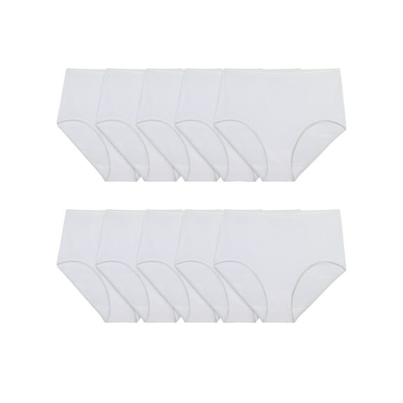 Fruit of the Loom Women's Cotton Brief Underwear, 10-Pack