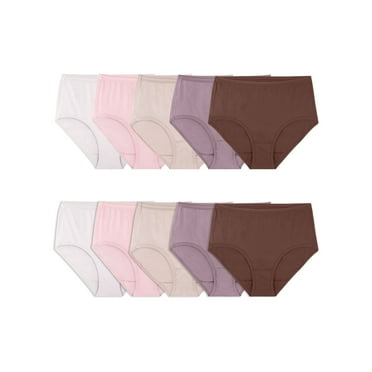 Fruit of the Loom Women's Cotton Brief Underwear, 10-Pack