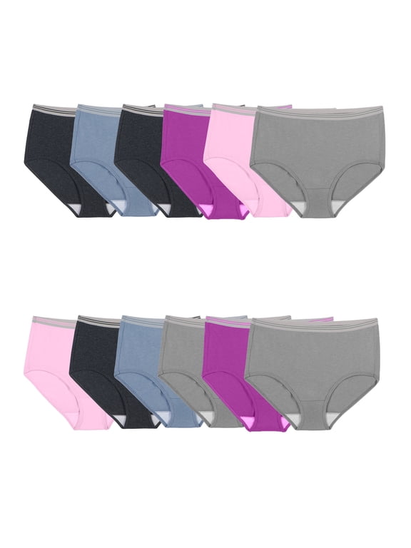 Women's Heather Assorted Brief Underwear, 12-Pack