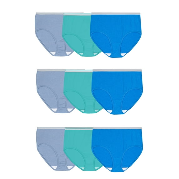Fruit of the Loom Women's Cotton Brief Underwear, 6+3 Bonus Pack