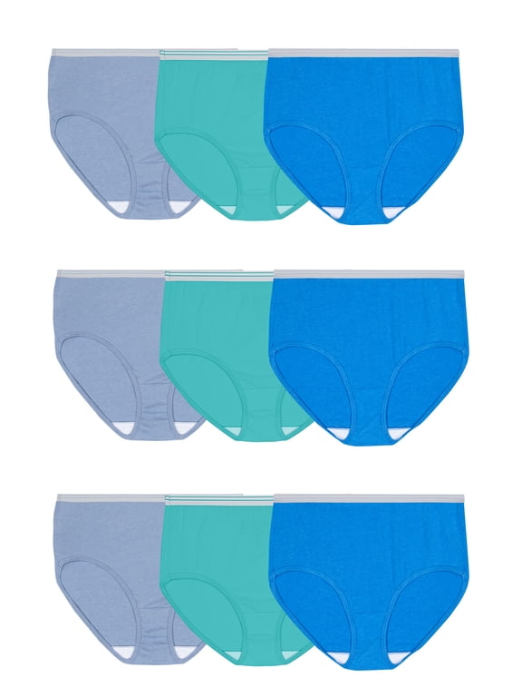 Fruit of the Loom Women's Cotton Brief Underwear, 6+3 Bonus Pack