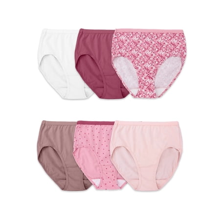 Fruit of the Loom Women's Cotton Brief Underwear, 6-Pack