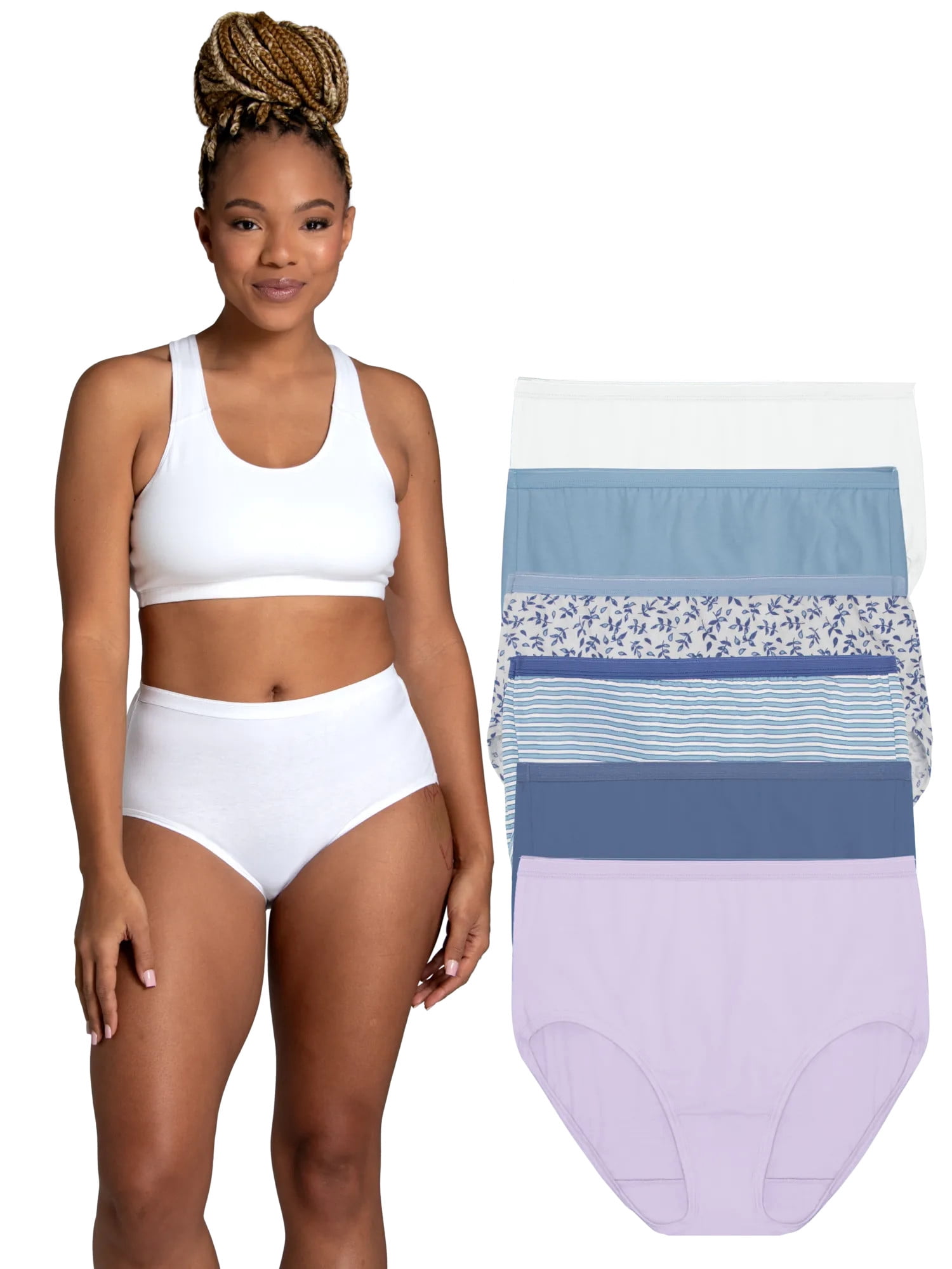 Fruit of the Loom Women's Cotton Brief Underwear, 6-Pack