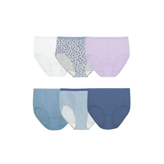 Fruit of the Loom Women's Cotton Brief Underwear, 6-Pack