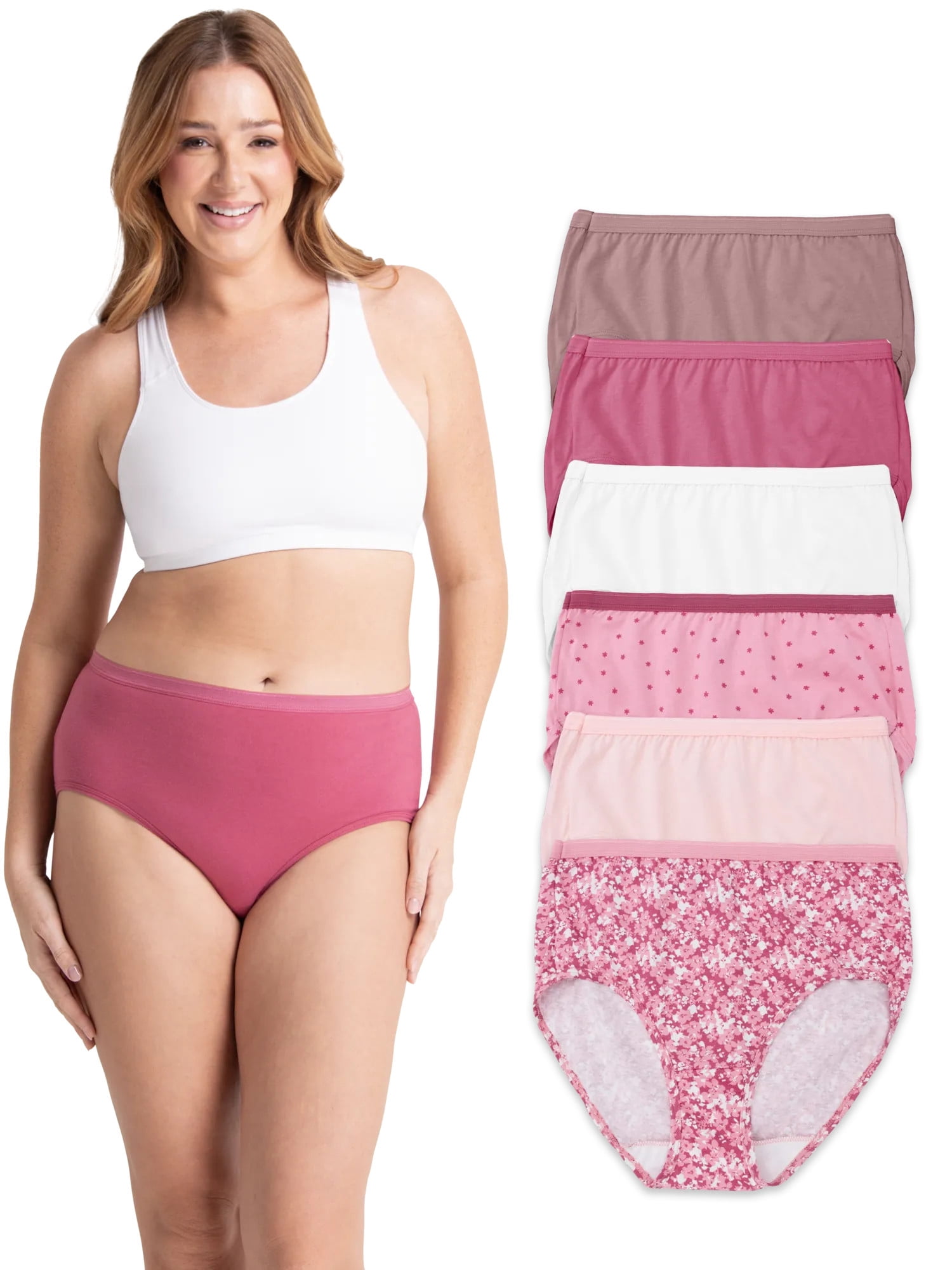 Fruit of the Loom Women's Cotton Brief Underwear, 6-Pack