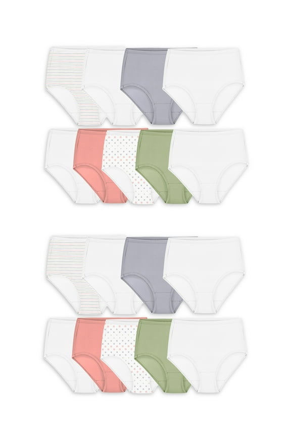 Women's Cotton Brief Underwear, Bonus 18-Pack Bundle