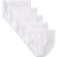 thumbnail image 1 of Fruit of the Loom Women's Cotton Briefs Lady's Underwear Panties (White, 6) 5 Pack, 1 of 1