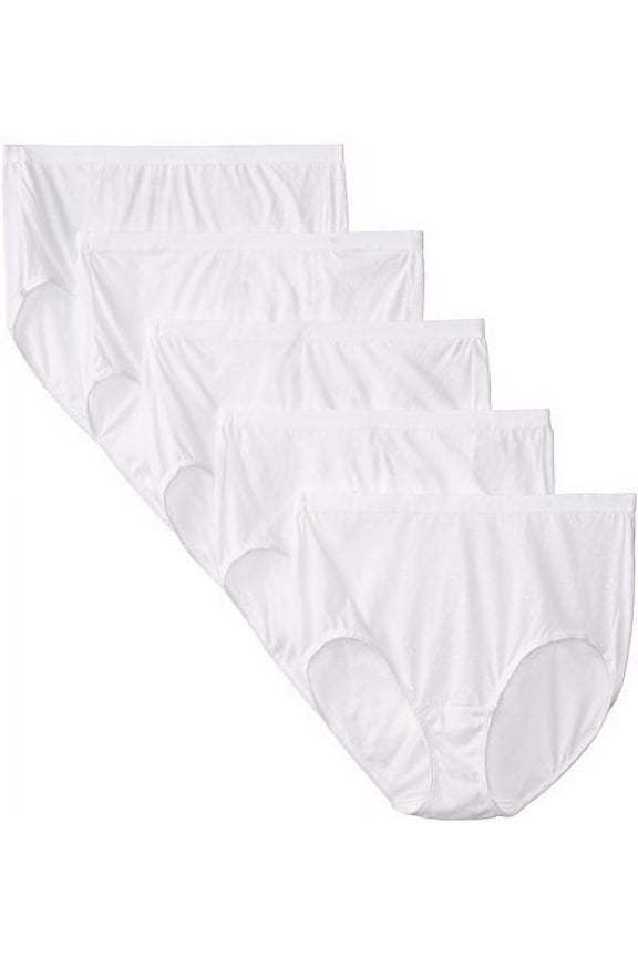 Women's Cotton Briefs Lady's Underwear Panties (White, 8)