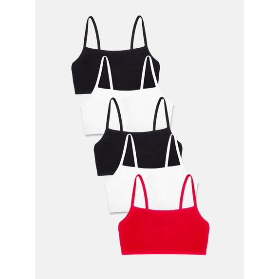Fruit of the Loom Women's Cotton Cami Bralette, 5-Pack, Sizes XS-4XL