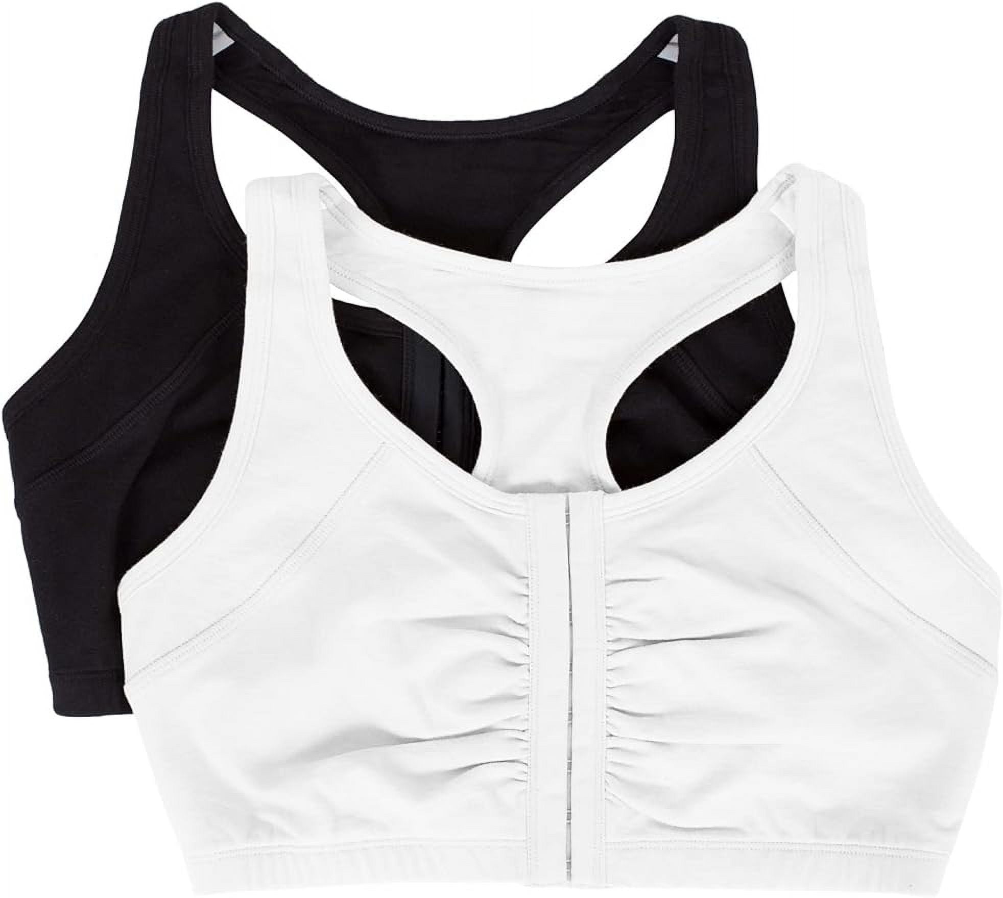 Fruit of the Loom Women's Cotton Front Close Racerback Sports Bra 2 Pack - Walmart.com