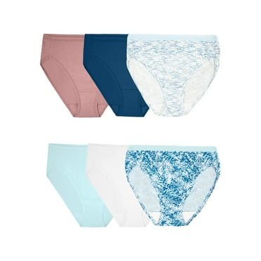 Fruit of the Loom Women's Cotton Hi-Cut Brief Underwear, 6-Pack