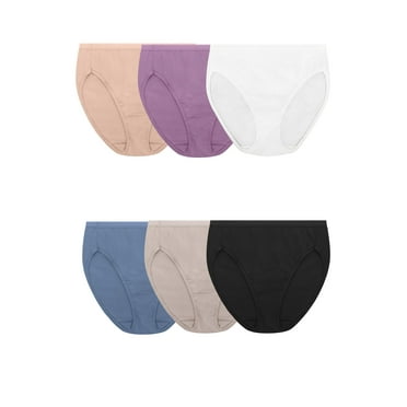 Fruit of the Loom Women's Cotton Hi-Cut Brief Underwear, 6-Pack