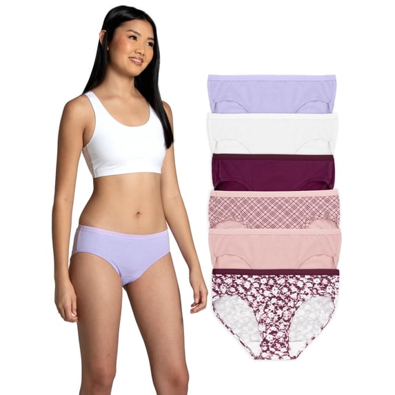 Fruit of the Loom Women's Cotton Hipster Underwear, 6-Pack