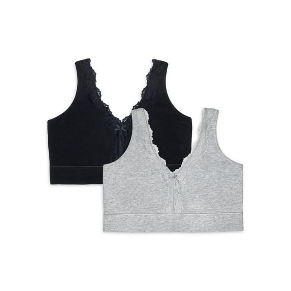 Fruit of the Loom Women’s Cotton & Lace Wireless Bra FT842, 2-Pack