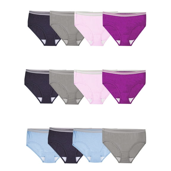 Fruit of the Loom Women's Cotton Low-Rise Brief Underwear, 12-Pack