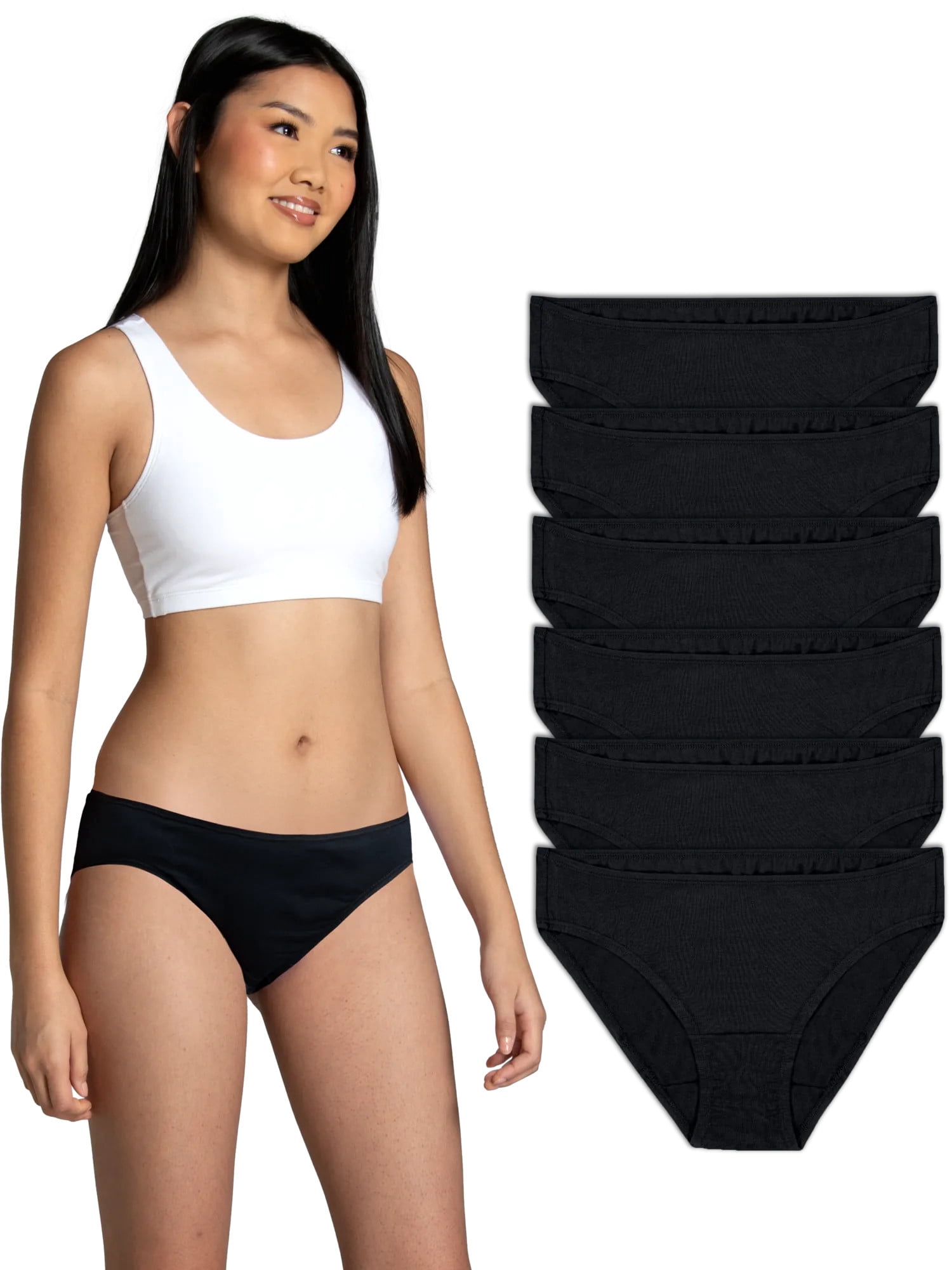 Fruit of the Loom Women's Underwear, Cotton Stretch Bikini Panties 12-Pack, Sizes S-2XL
