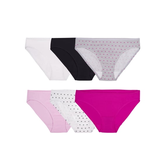 Fruit of the Loom Women's Cotton Stretch Bikini Underwear, 6-Pack