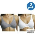 thumbnail image 1 of Fruit of the Loom Women's Cotton Stretch Extreme Comfort Bra, Black & White (2-Pack), 1 of 1