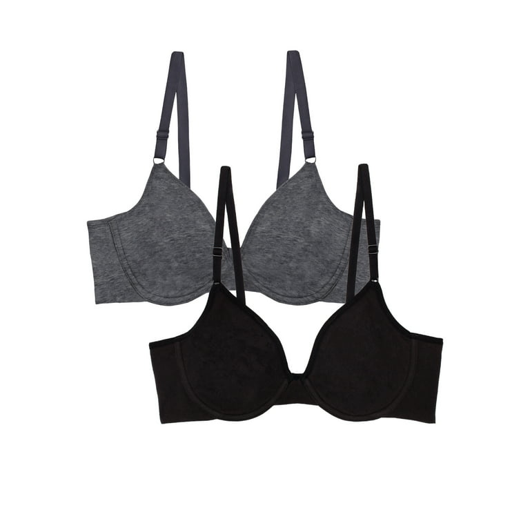 Fruit Of The Loom Full Figure Cotton Stretch Extreme Comfort Bra, 3-pack  Black/white/grey Heather 38dd : Target