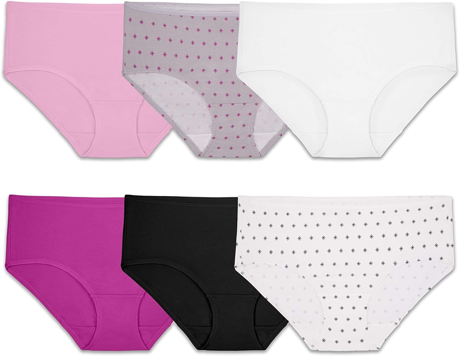 Fruit of the Loom Cotton Stretch Hipster Underwear, 6 Pack