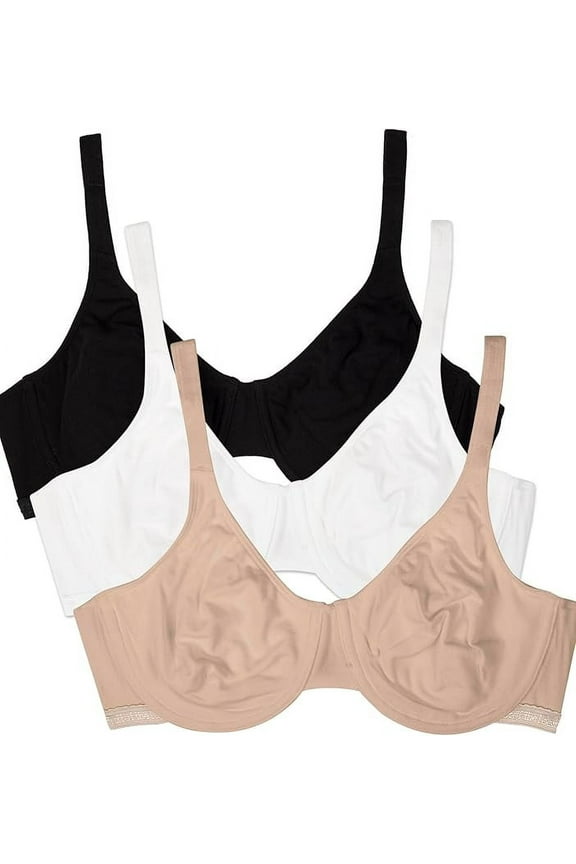 Women's Cotton Stretch Unlined Underwire Bra Multicolor 3-Pack