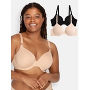 Women's Cotton T-Shirt Bra, 2-Pack, FT797PK, Sizes 34A-42DD
