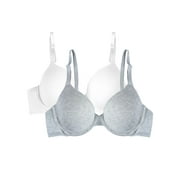 FRUIT OF THE LOOM Women's Cotton T-Shirt Bra, 2-Pack, FT797PK, Sizes 34A-42DD