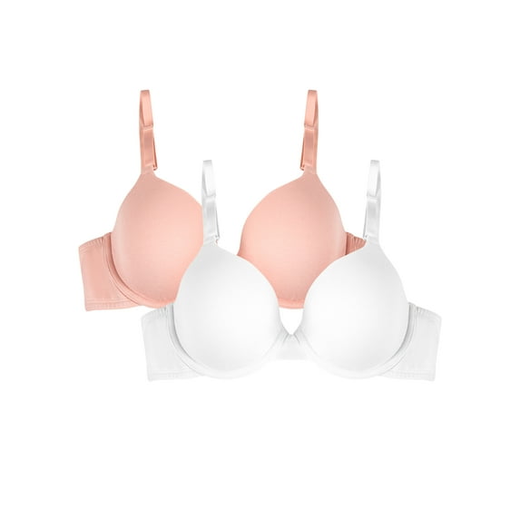 Fruit of the Loom Women's Cotton T-Shirt Bra, 2-Pack, FT797PK, Sizes 34A-42DD