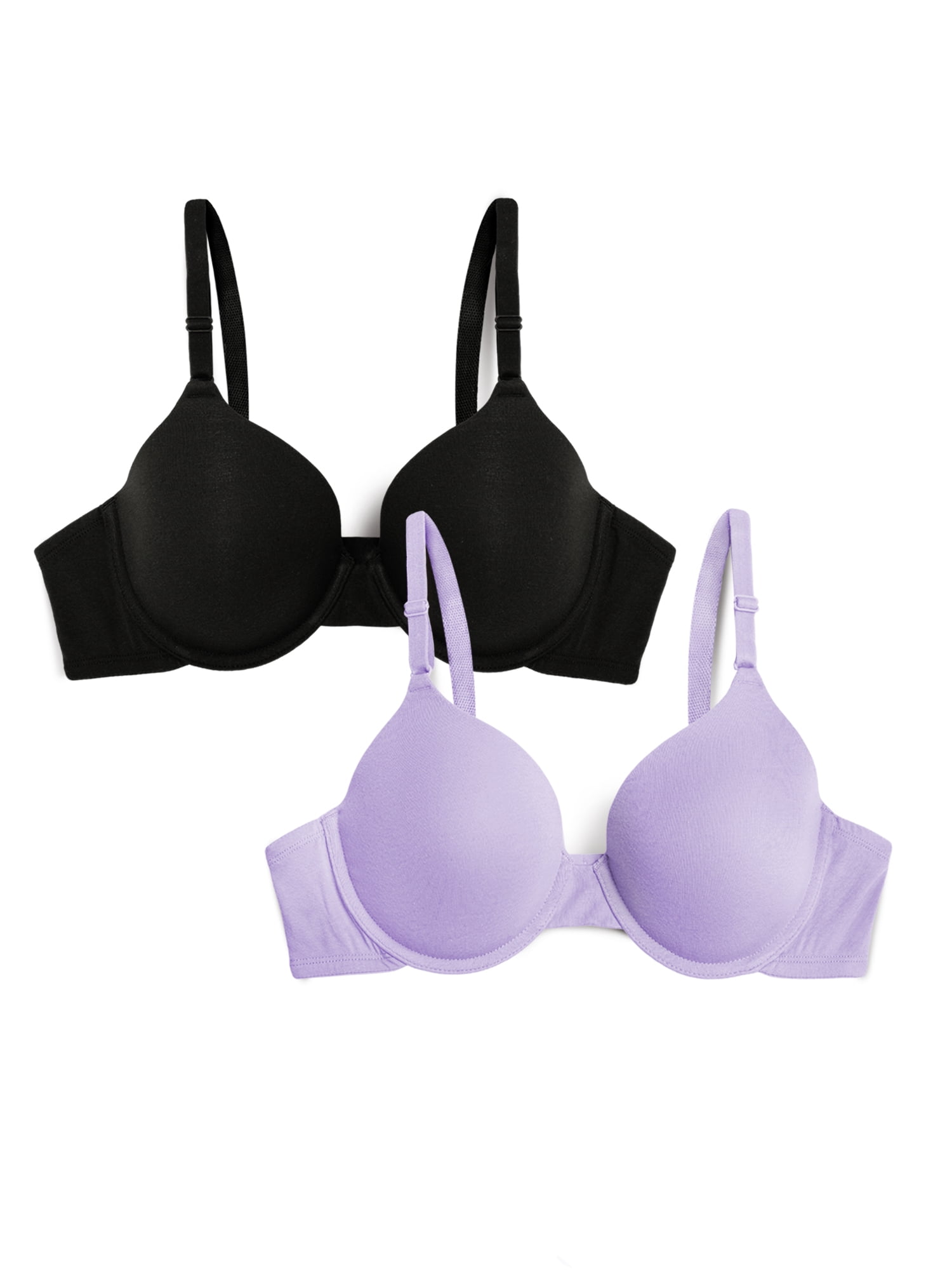 Fruit of the Loom Women's Cotton T-Shirt Bra, 2-Pack, FT797PK, Sizes 34A-42DD