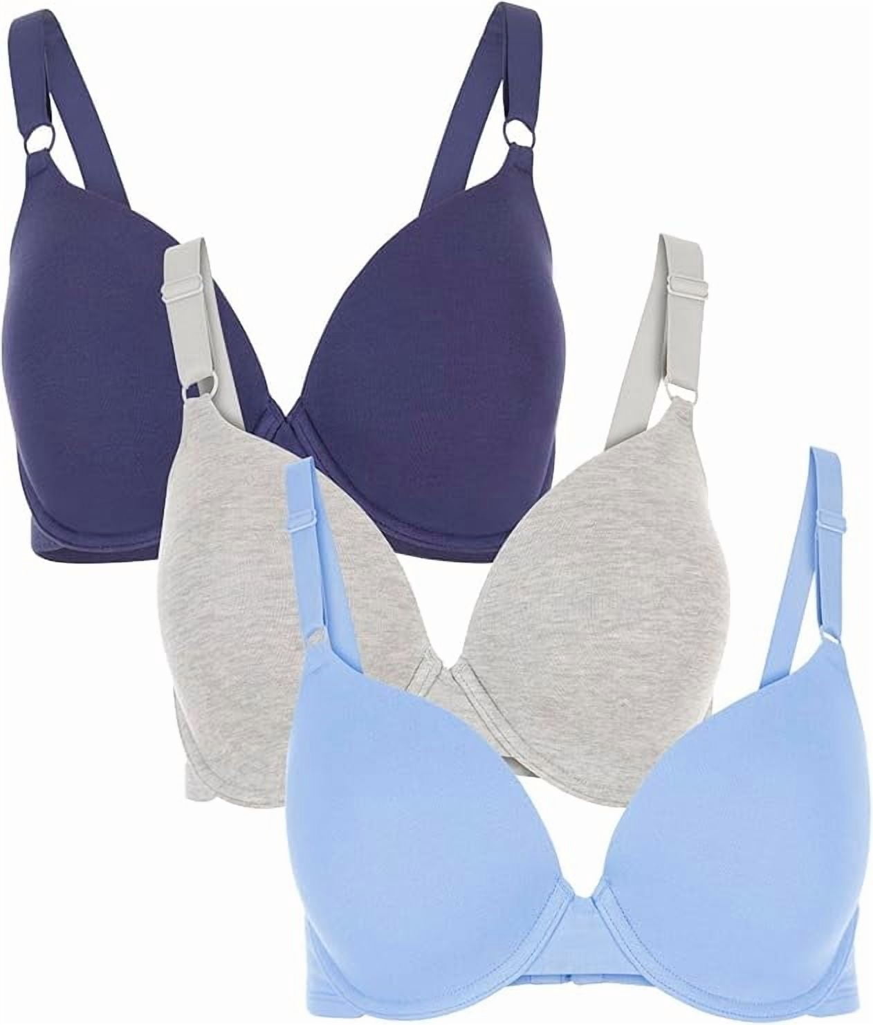 Fruit of the Loom Women's Cotton T-Shirt Bra, 3-Pack, FT797PK, Sizes 34B-42DD