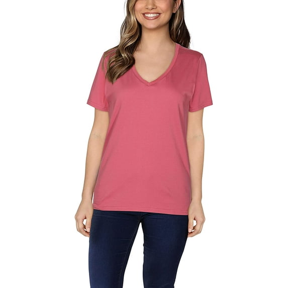 Fruit of the Loom Women's Crafted Comfort Artisan V-Neck T-Shirt