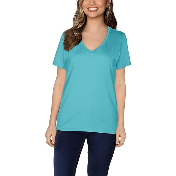Fruit of the Loom Women's Crafted Comfort Artisan V-Neck T-Shirt