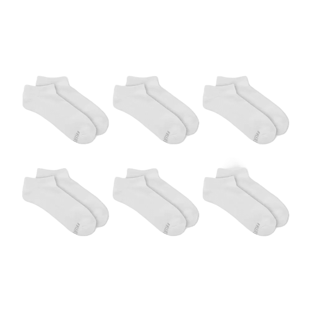Fruit of the Loom Women's Cushioned 6pk No Show Athletic Socks White