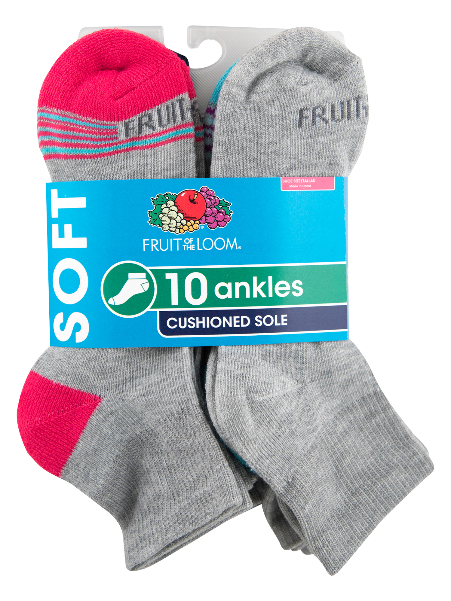 Fruit of the Loom Women's Cushioned Sole Ankle Socks, 10 Pack - Walmart.com