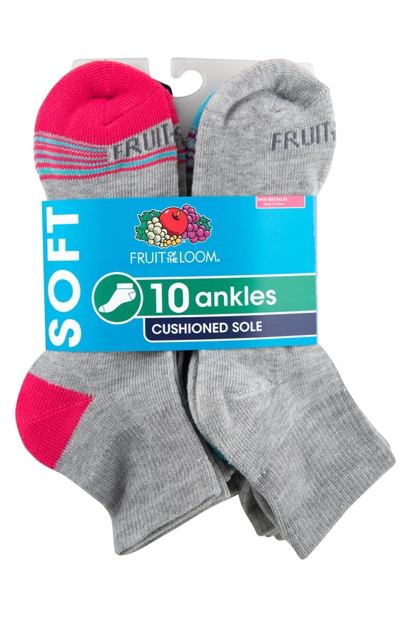Women's Cushioned Sole Ankle Socks, 10 Pack