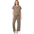 thumbnail image 1 of Fruit of the Loom Women's Drop Shoulder Tee and Convertible Waist Sleep Set - Zebra, 1 of 6
