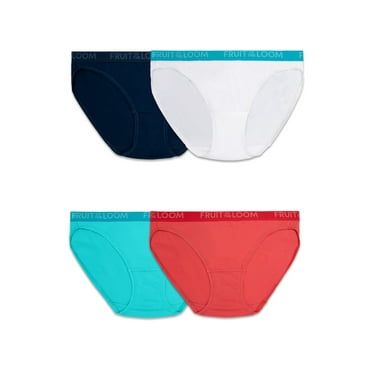 Fruit of the Loom Women's Energize Collection Cotton Stretch Bikini Underwear, 4-Pack