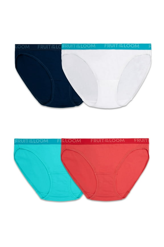 Women's Energize Collection Cotton Stretch Bikini Underwear, 4-Pack