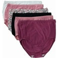 thumbnail image 1 of Fruit of the Loom Women's Eversoft Cotton Plus Size Brief Underwear, Tag Free & Breathable, 6-Pack, Size: 9 Plus-13 Plus, 1 of 6
