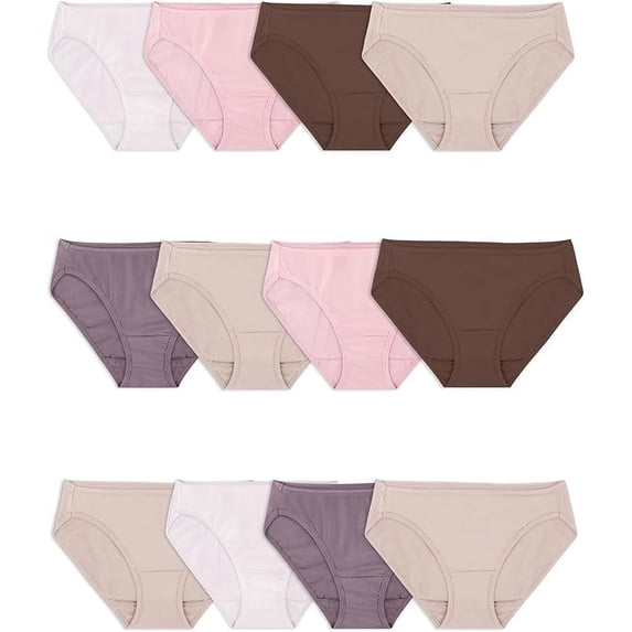 Fruit of the Loom Women's Eversoft Cotton Underwear Multipacks, Tag Free & Breathable, Available in Plus Size