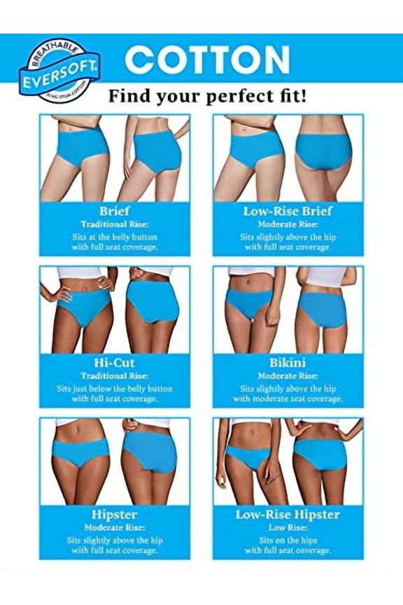 Women's Eversoft Cotton Underwear (Regular & Plus Size), Brief-6 Pack-Assorted Heathers, 7