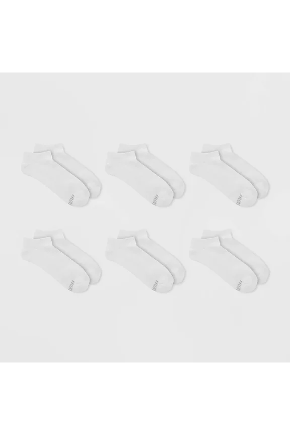 Women's Extended Size Cushioned 6pk No Show Athletic Socks - 8-12