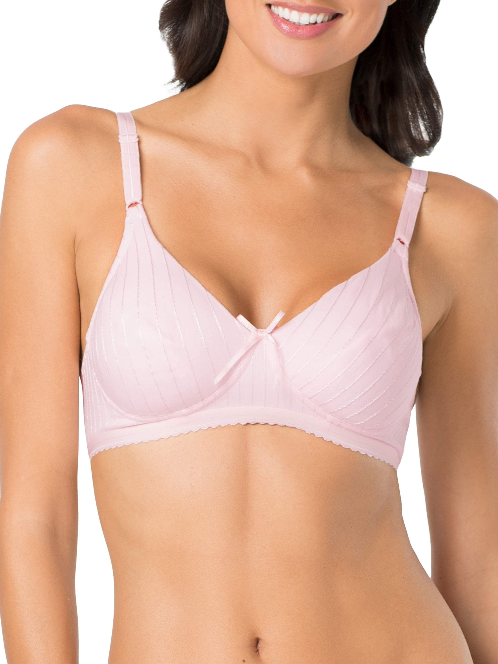 Fruit of the Loom Women's Seamed Soft Cup Wirefree Bra Black (40) 40B at   Women's Clothing store