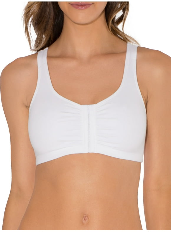 Women's Comfort Front Close Cotton Sports Bra, 2-Pack