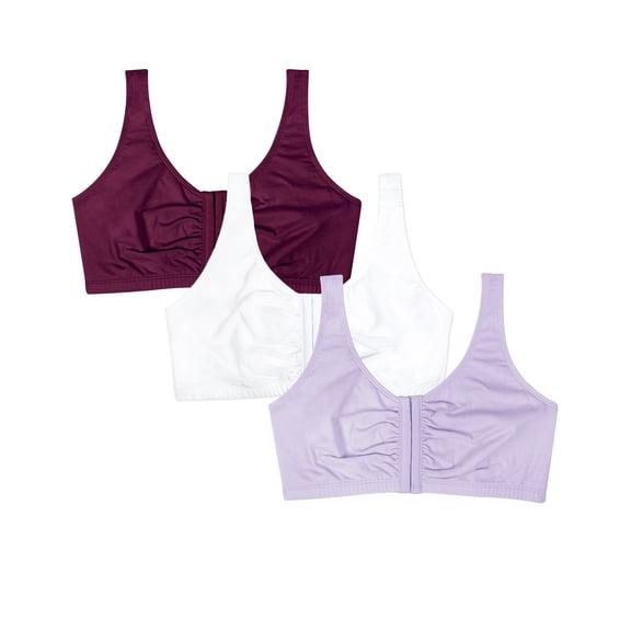 Fruit of the Loom Women's Multi-Pack Front Closure Cotton Bra
