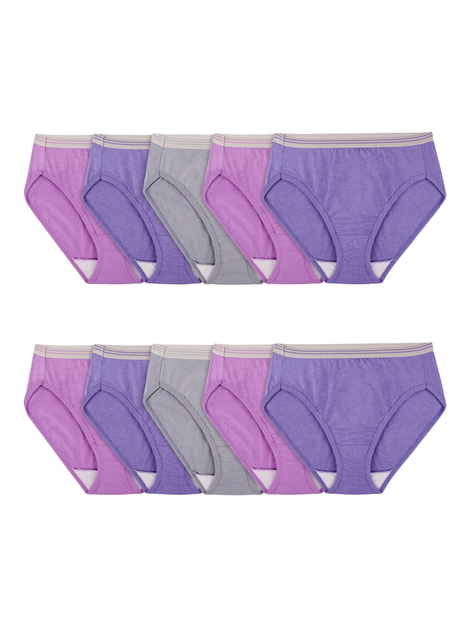 NIP FRUIT OF THE LOOM Size 6 M Purple Brief Cotton Underwear Panties~3  Pairs