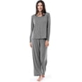 thumbnail image 1 of Fruit of the Loom Women's Long Sleeve Tee and Pant 2 Piece Sleep Set, Heather Grey, 4X, 1 of 6