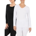 thumbnail image 1 of Fruit of the Loom Women's Long Underwear Waffle Crew and V-Neck Thermal Top, 2-Pack, 1 of 1