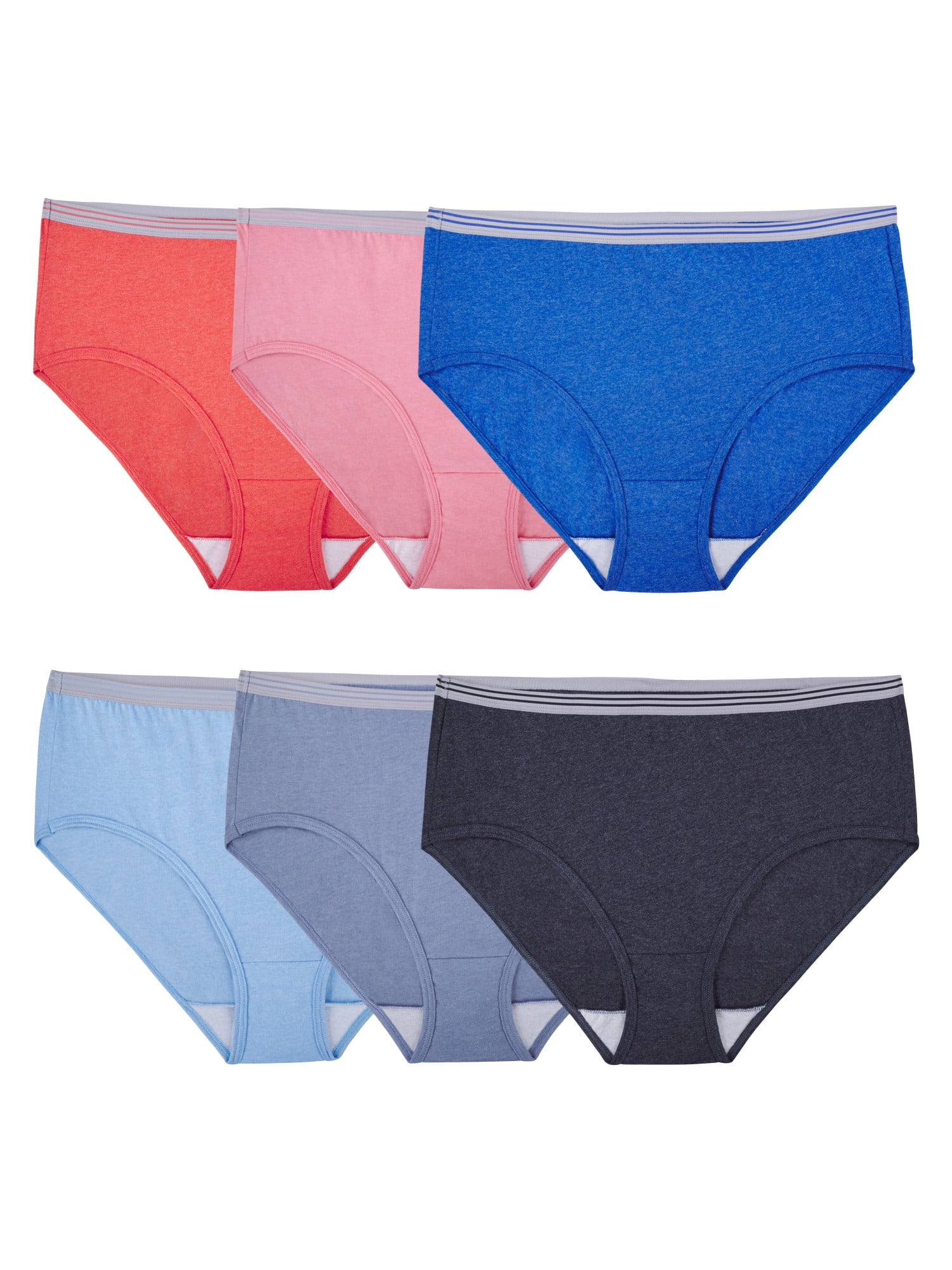 Fruit of the Loom Women's Low-Rise Brief Underwear, 6 Pack 
