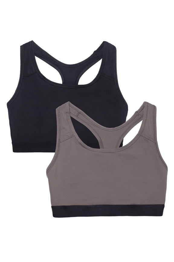 Women's 2-Pack Medium Impact Sports Bras Supports Without Padding